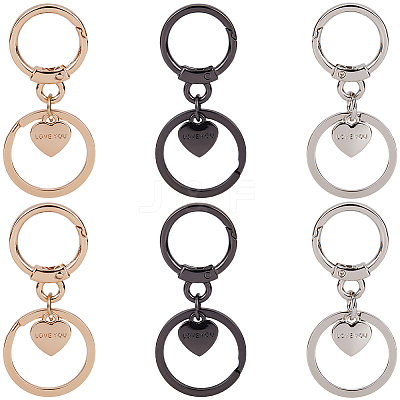 6Pcs 3 Colors Alloy Keychain Clasps FIND-SC0014-43-1