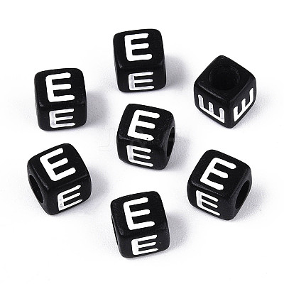 Initial Acrylic Horizontal Hole Beads OACR-ZX006-35E-1