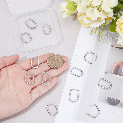 6 Pairs 3 Styles 304 Stainless Steel Hoop Earrings EJEW-UN0003-29A-1