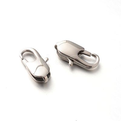 316 Surgical Stainless Steel Lobster Claw Clasps Hand Polished  STAS-E088-22-18x9mm-1