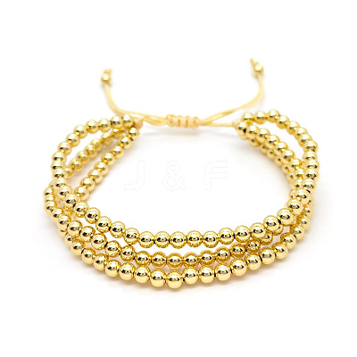 Brass Round Beaded Braided Beaed Bracelets WT6020-1-1