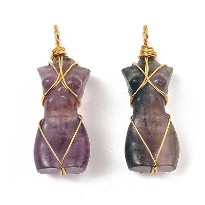Natural & Synthetic Mixed Gemstone Pendants G-K338-30G-1