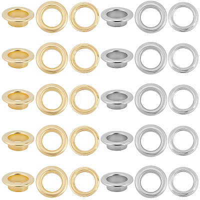 200Pcs 2 Colors Iron Grommet Eyelet Findings IFIN-GF0001-59C-1