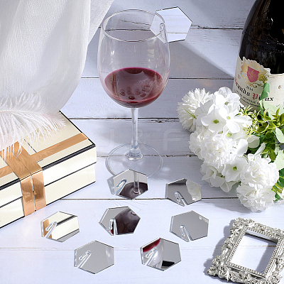 Acrylic Mirror Wine Glass Charms AJEW-SC0002-53C-02-1