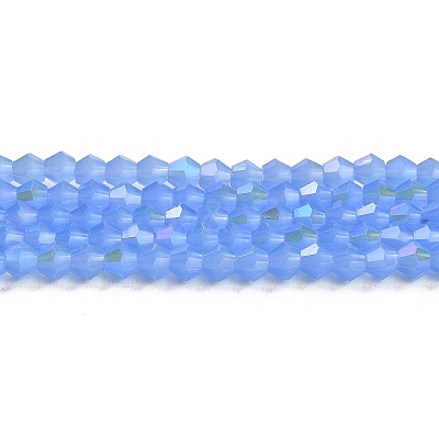 Imitation Jade Electroplate Glass Beads Strands GLAA-F029-J4mm-D04-1
