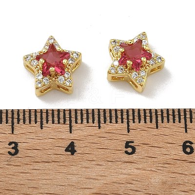 Brass Micro Pave Cubic Zirconia Slide Charms KK-D226-02G-03-1