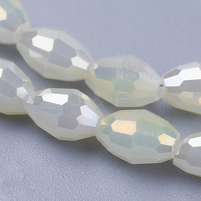 1 Strand Electroplate Glass Beads Strands X-EGLA-J013-4X6mm-F03-1