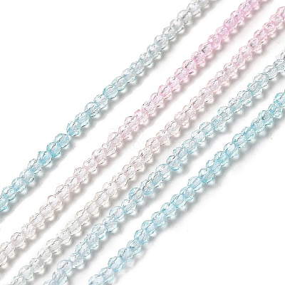 Transparent Gradient Color Glass Beads Strands GLAA-H021-01A-17-1