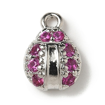 Brass Micro Pave Cubic Zirconia Charms KK-I276-38P-1