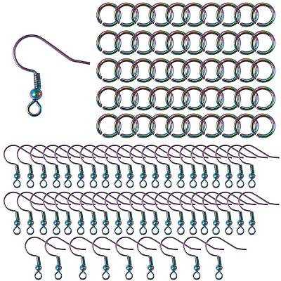 100Pcs 2 Style Earring Hooks and Open Jump Rings STAS-SZ0001-73-1