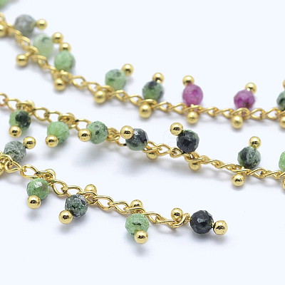 Natural Ruby in Zoisite Handmade Beaded Chains CHC-P003-11Q-1