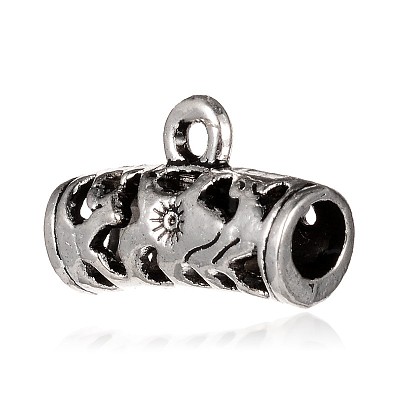Tibetan Style Alloy Tube Tube Bails PALLOY-J684-08AS-1