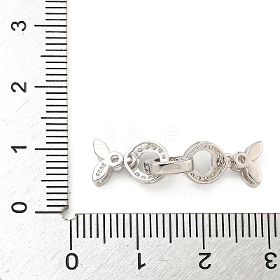 925 Sterling Silver Micro Pave Clear Cubic Zirconia Fold Over Clasps STER-U001-17P-1