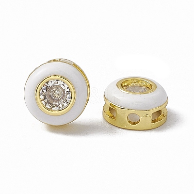 Rack Plating Brass Cubic Zirconia Beads KK-C007-15G-02-1