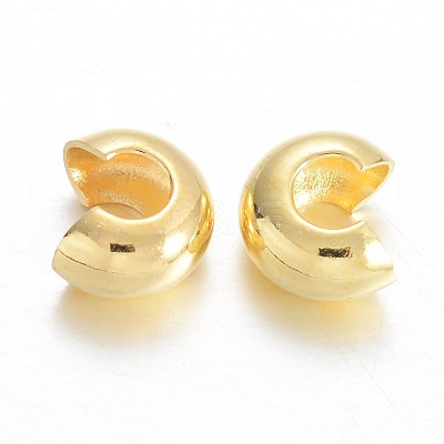 Brass Crimp Beads Covers KK-F371-76G-1
