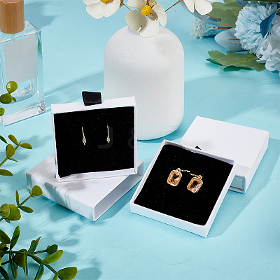 Cardboard Paper Jewelry Set Drawer Boxes with Sponge Inside FIND-WH0199-43C-1