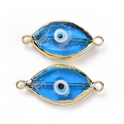 Handmade Horse Eye Evil Eye Lampwork Links Connectors LAMP-P057-07G-1