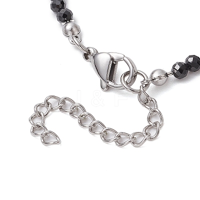 Natural Black Spinel & Cultured Freshwater Pearl Beads Beaded Bracelets for Woman BJEW-JB11268-1