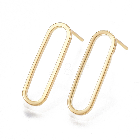 Brass Stud Earrings KK-T038-484B-1