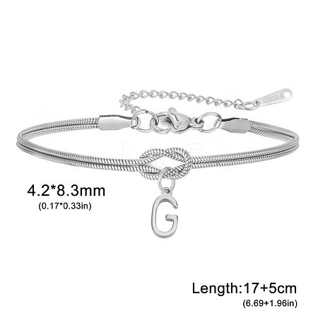 304 Stainless Steel Initial Charm Bracelets FS-WGD8E41-19-1