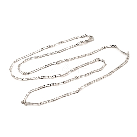 2mm Rack Plating Brass Figaro Chain Necklaces for Women Men MAK-L044-34P-1