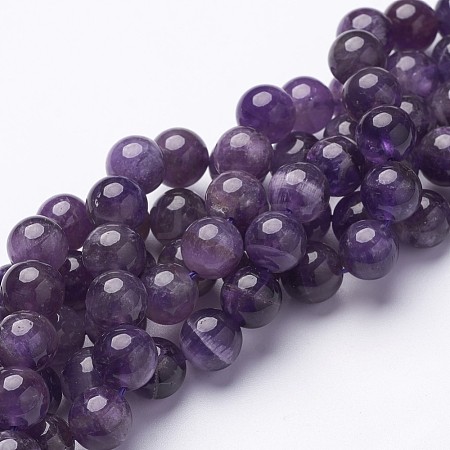 Round Amethyst Beads Strands GSR10mmC062-1