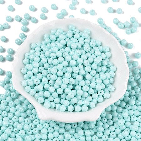 Opaque Baking Paint Glass Beads DGLA-T004-02O-1