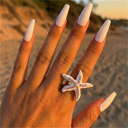 Alloy Enamel & Rhinestone Finger Rings WG0A593-01-1