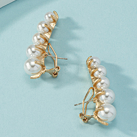 Stainless Steel with Pearl Stud Earrings RQ0950-2-1