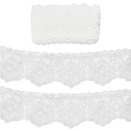 5 Yards Polyester Flower Embroidery Lace Trim OCOR-GF0004-38A-1