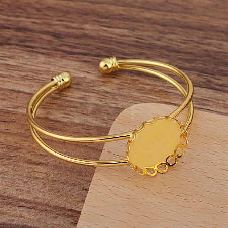 Brass Double Wire Cuff Bangle Making MAK-WH0011-10-1