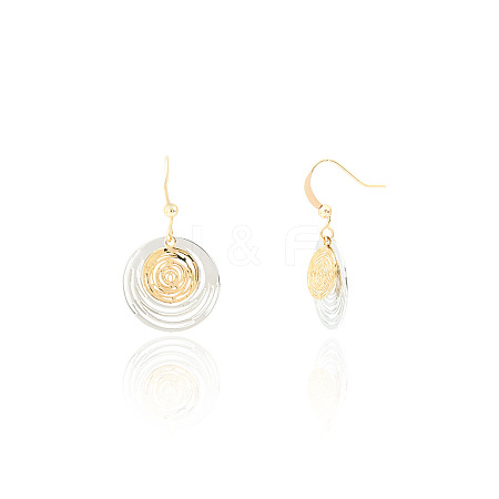 Two Tone Brass Dangle Earrings WG7446F-01-1