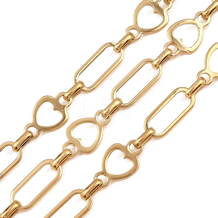 304 Stainless Steel Heart & Oval Link Chains CHS-B013-02G-1