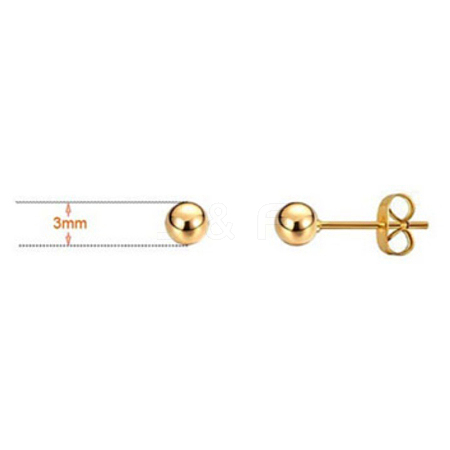 Brass Ball Stud Earrings EJEW-BB65739-U-1