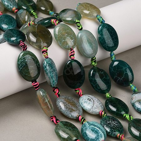Natural Fire Crackle Agate Beads Strands G-F807-E01-01B-1