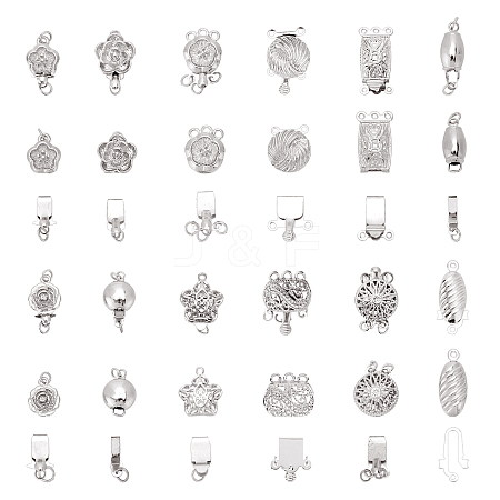 24 Sets 12 Style Brass Box Clasps KK-PH0002-55-1