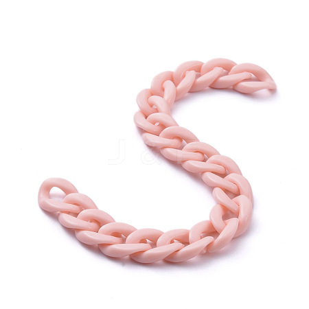 Handmade Opaque Acrylic Curb Chains AJEW-JB00662-06-1