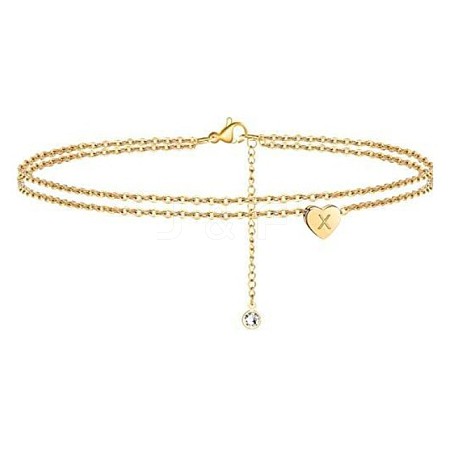 Heart Brass with Crystal Rhinestone Anklets FS-WGC43DA-15-1