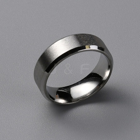 Matte Style 304 Stainless Steel Wide Band Finger Rings for Women Men RJEW-WH0009-14A-P-1