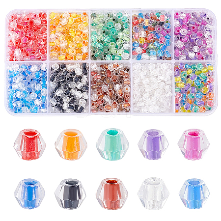 10 Set 10 Colors Transparent Glass Beads GLAA-PH0003-34-1