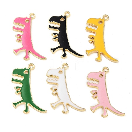 Rack Plating Alloy Enamel Pendants FIND-Q099-01G-1