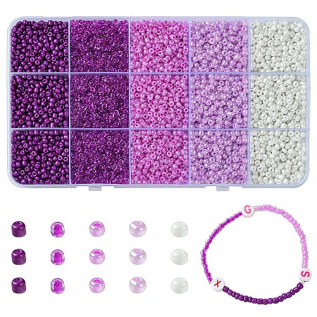 225G 5 Styles Glass Seed Beads SEED-YW0002-56A-1