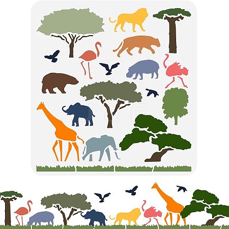 Plastic Reusable Drawing Painting Stencils Templates DIY-WH0172-921-1