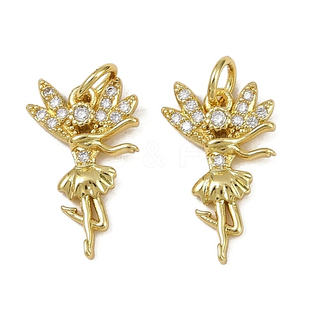 Brass Micro Pave Cubic Zirconia Pendants KK-I358-029G-1