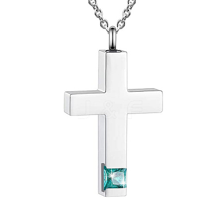 Cross Urn Ashes Pendant Necklace PW-WGBB57D-03-1