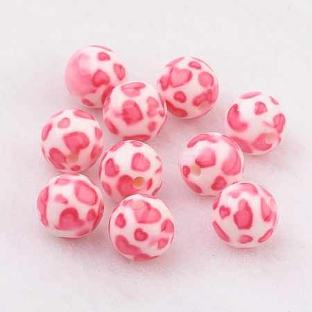Spray Painted Resin Beads LS-GLAA-F049-A17-1