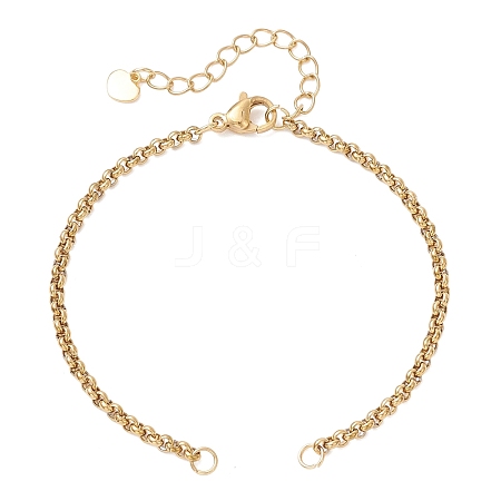 4MM 304 Stainless Steel Rolo Chain Bracelet Making AJEW-JB01464-01-1