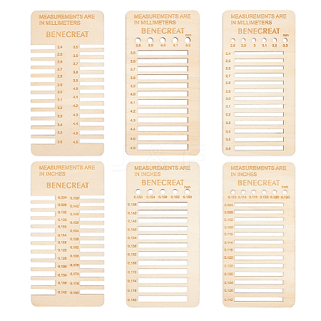 BENECREAT 1 Set Wooden Ruler Per Inch/Millimeter DIY-BC0006-81-1