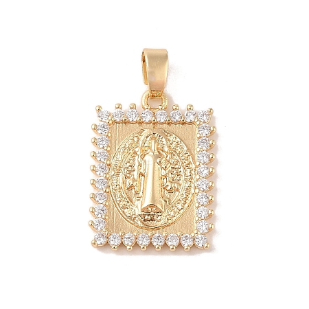 Brass Cubic Zirconia Pendants KK-Z050-01G-02-1