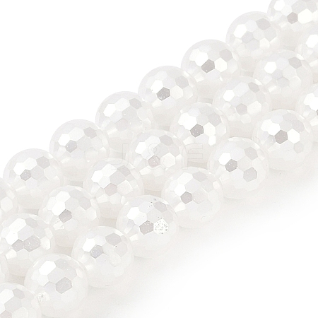 Electroplated Glass Pearl Beads Strands BSHE-C007-A01-01-1-1